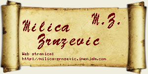 Milica Zrnzević vizit kartica